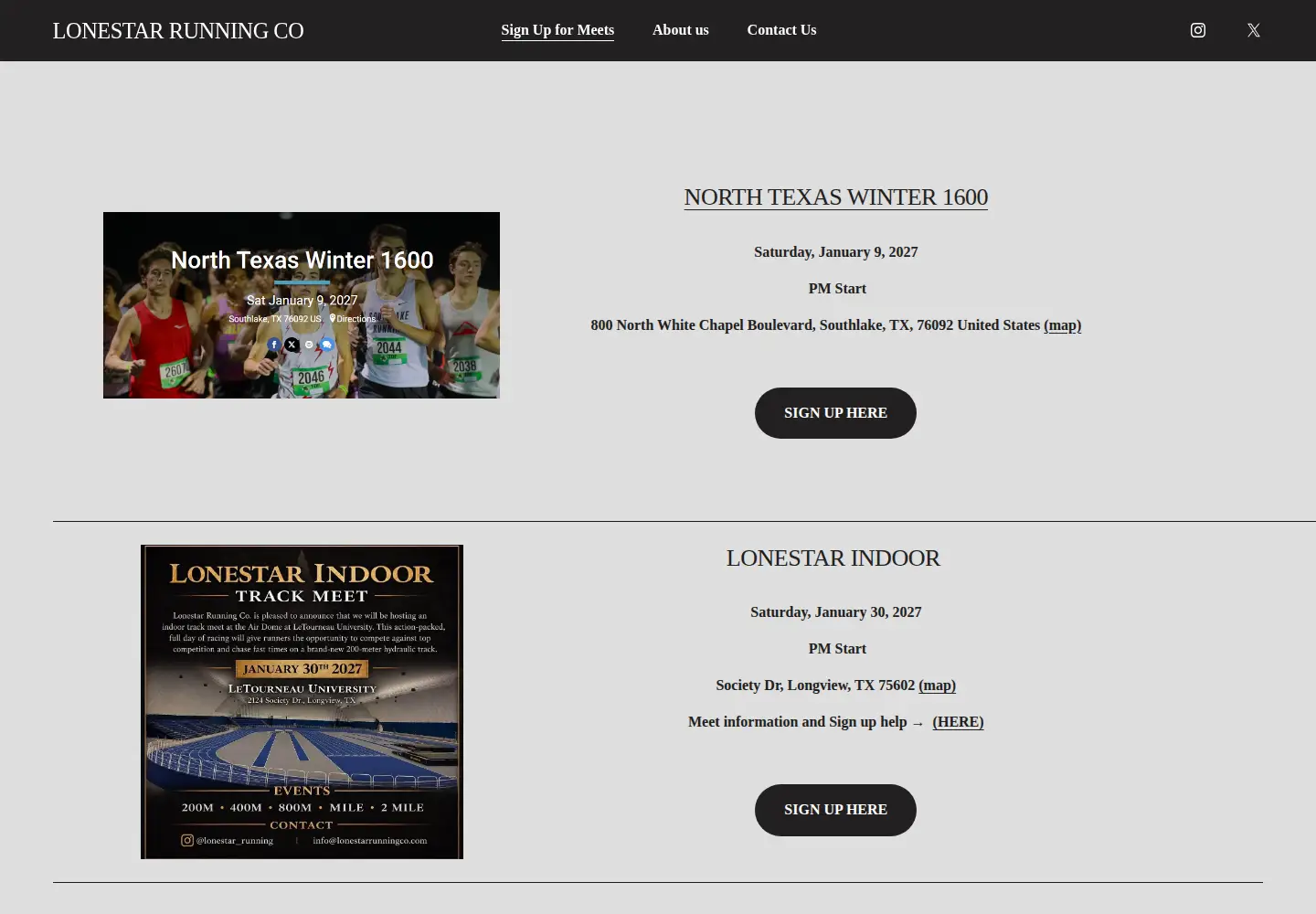Screenshot of lonestarrunningco.com