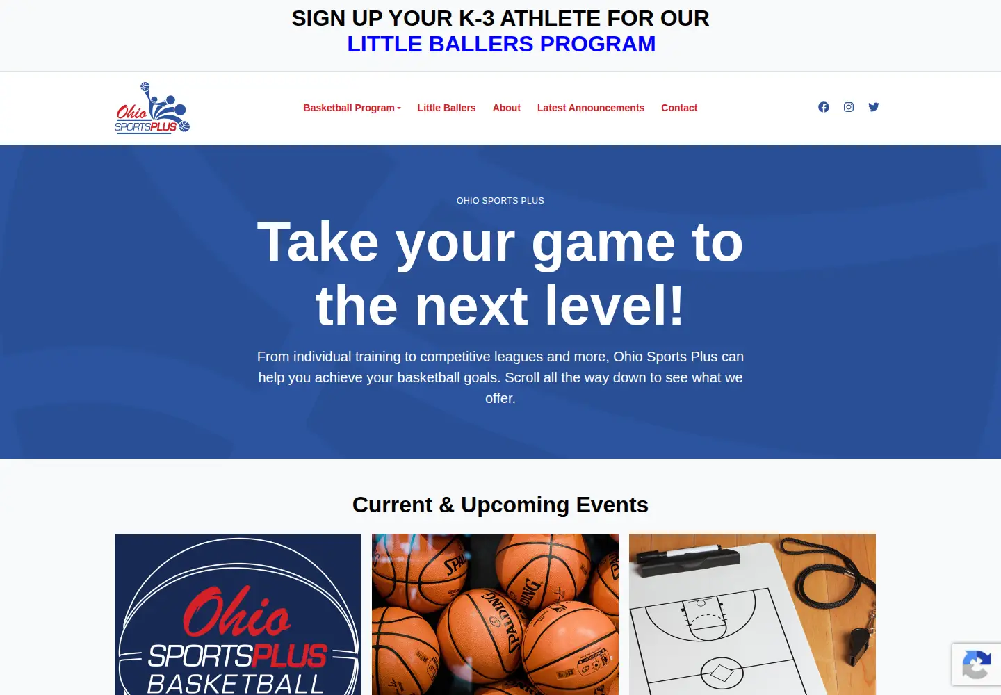Captured homepage of ohiosportsplus.com in the current scan