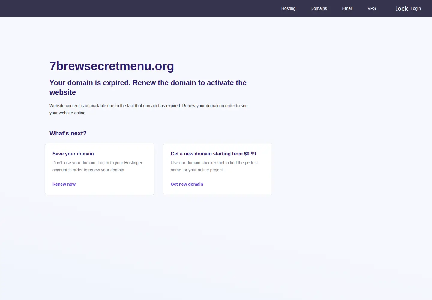 Screenshot of 7brewsecretmenu.org