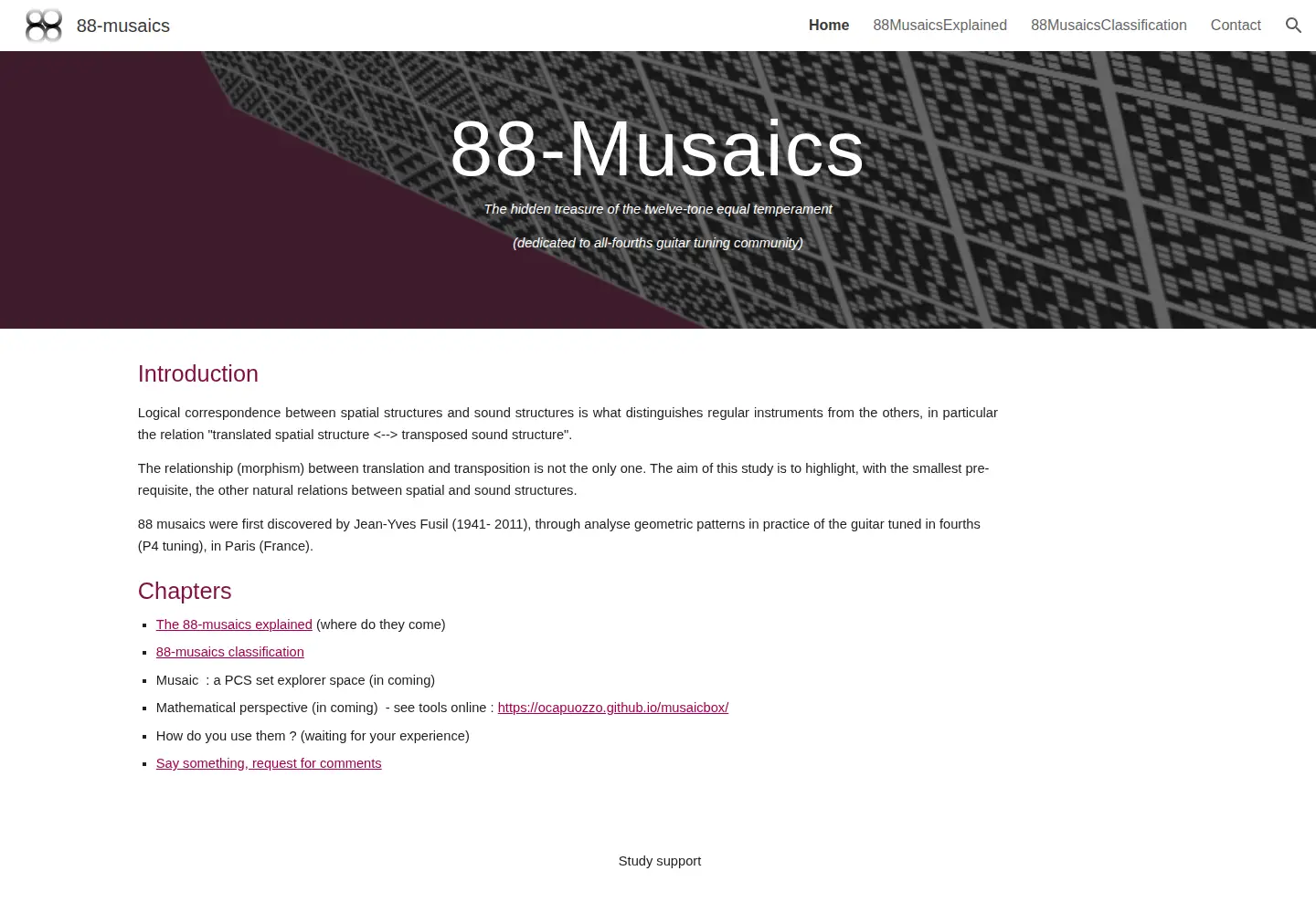 Screenshot of 88musaics.org
