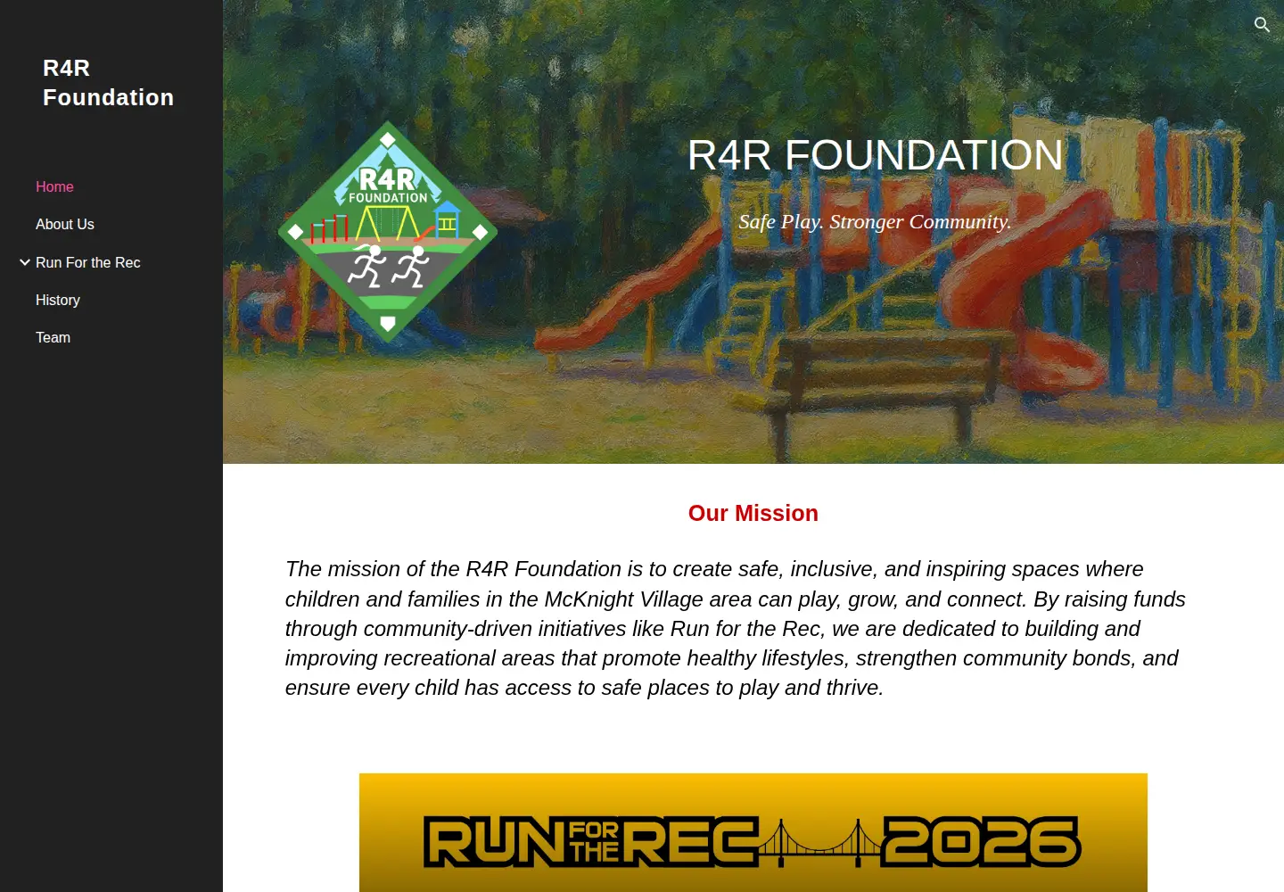 Captured homepage of r4rfoundation.org in the current scan