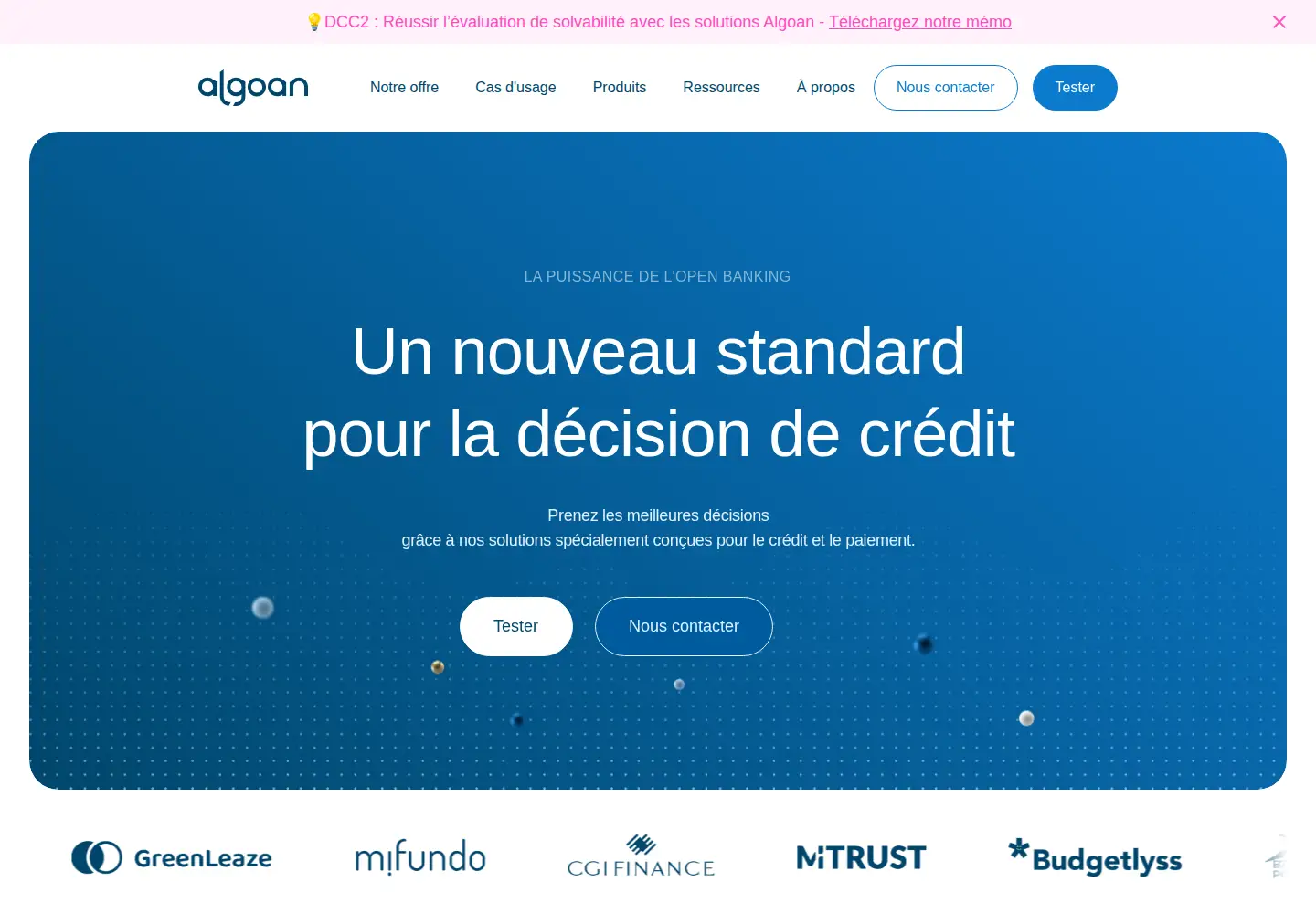 Captured homepage of algoan.com in the current scan