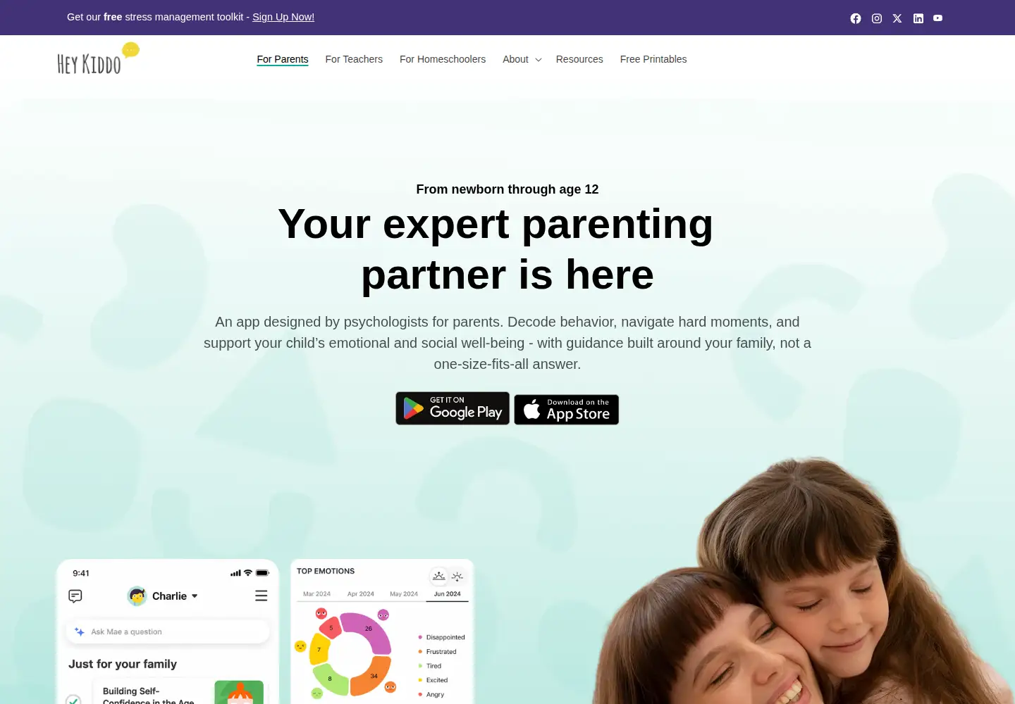Screenshot of hey-kiddo.com