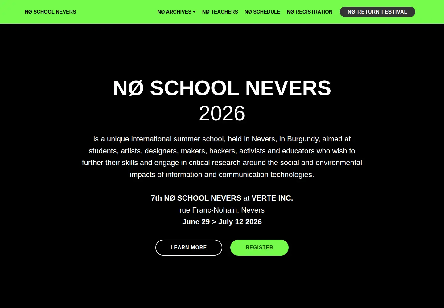 Captured homepage of noschoolnevers.com in the current scan