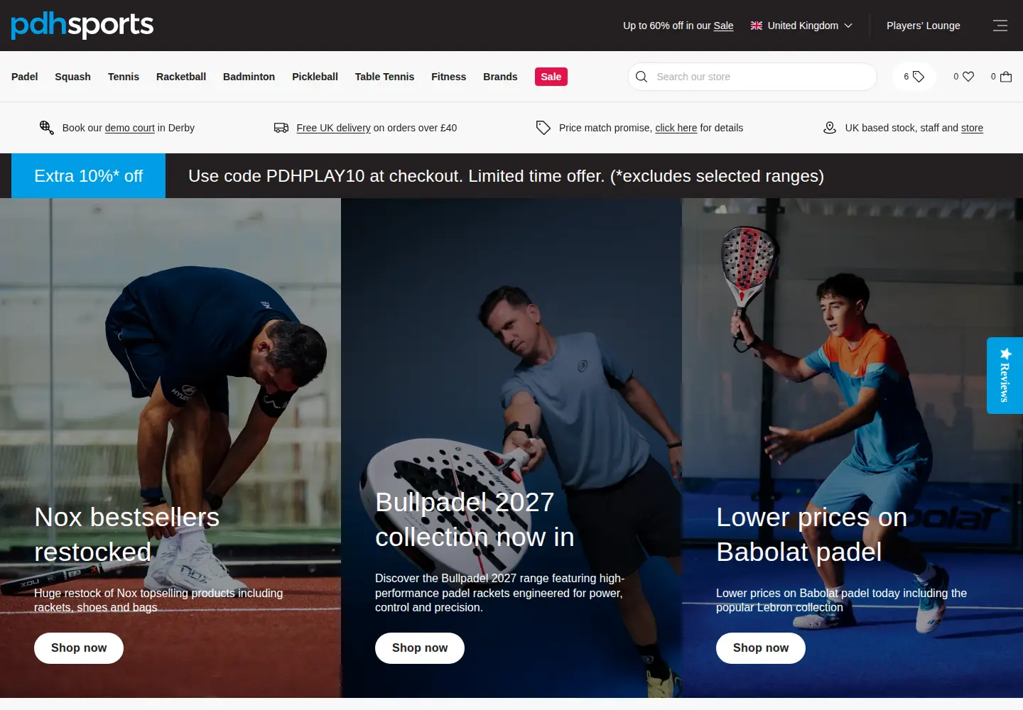 Screenshot of pdhsports.com