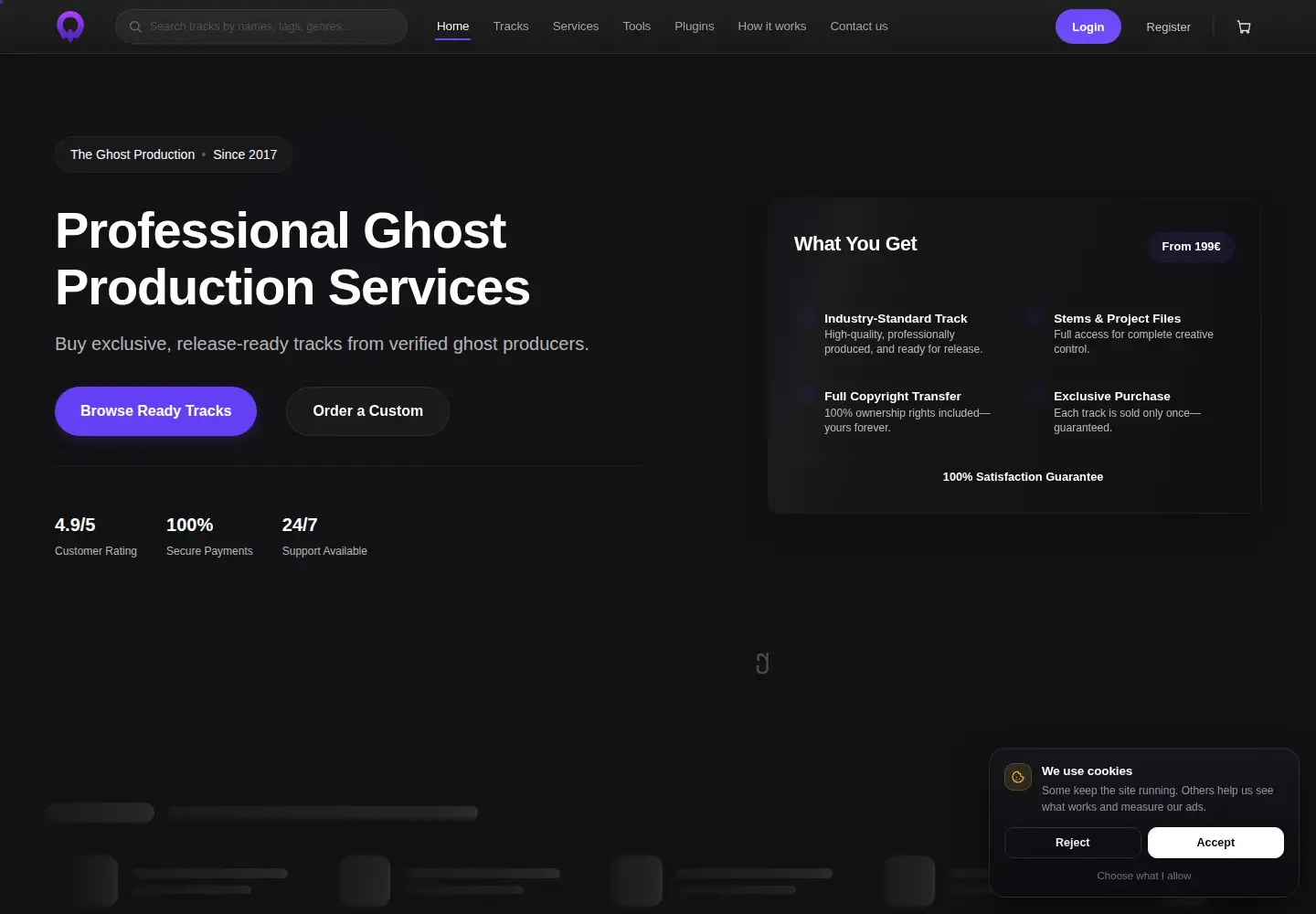 Screenshot of theghostproduction.com