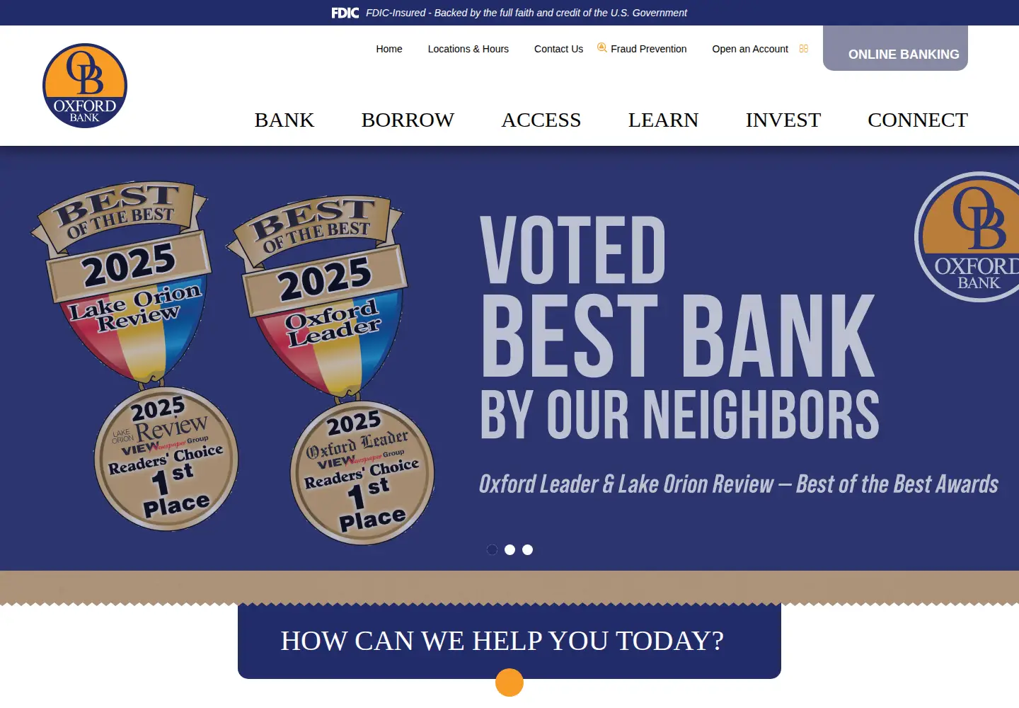 Screenshot of oxfordbank.bank