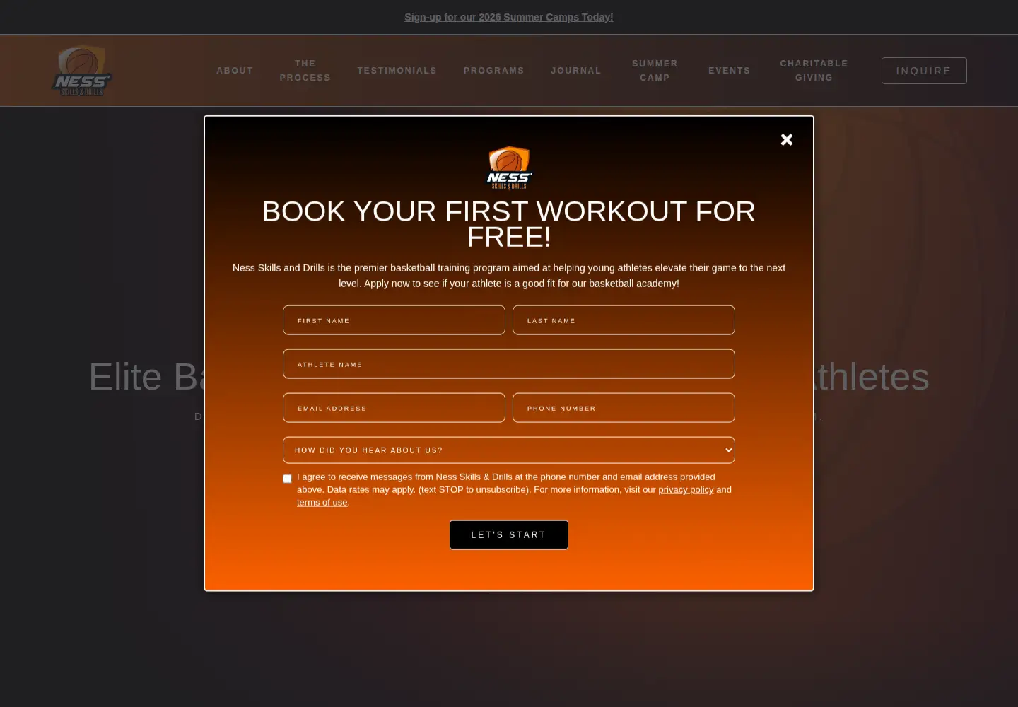 Screenshot of nessbasketball.com