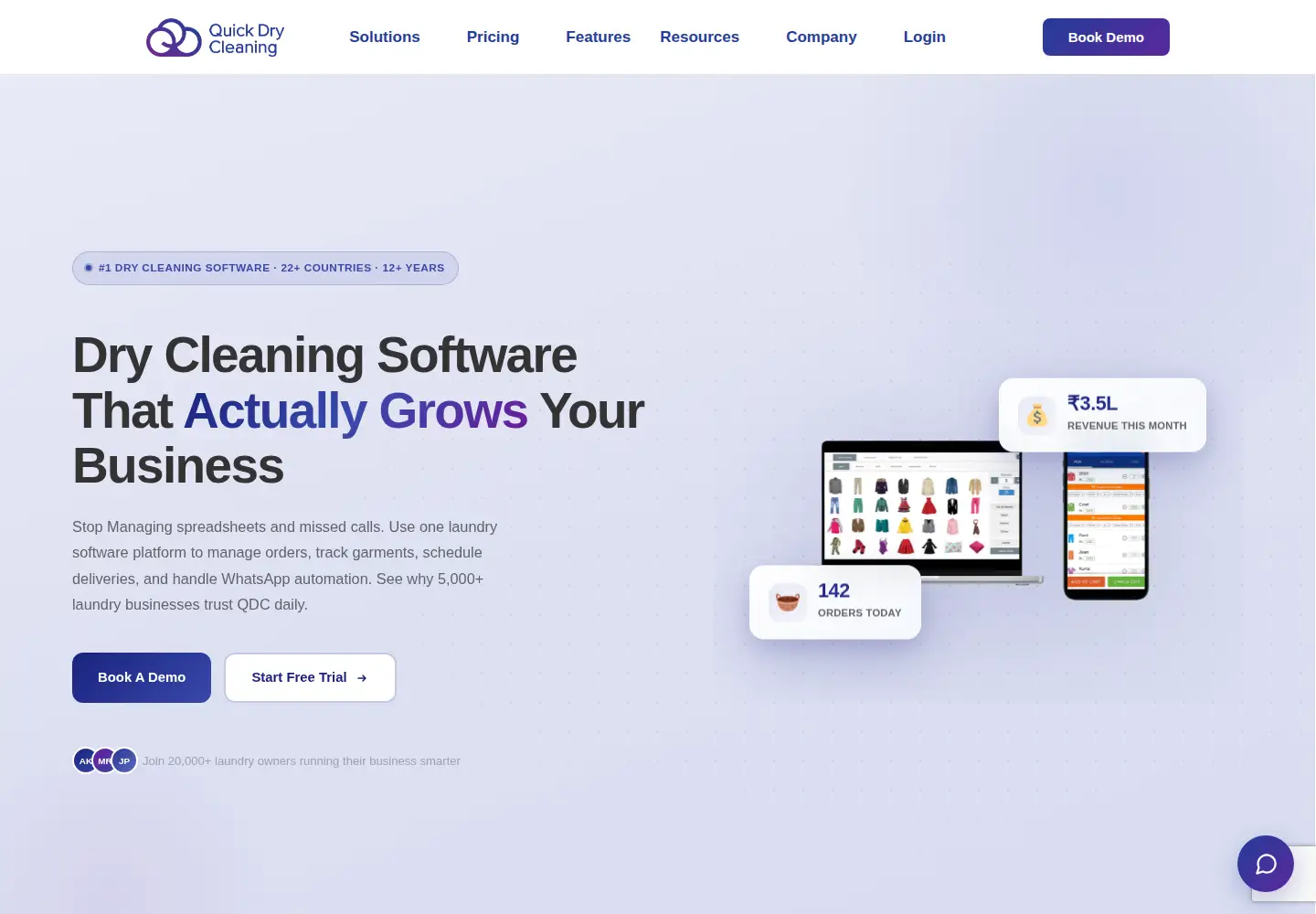 Screenshot of quickdrycleaning.com