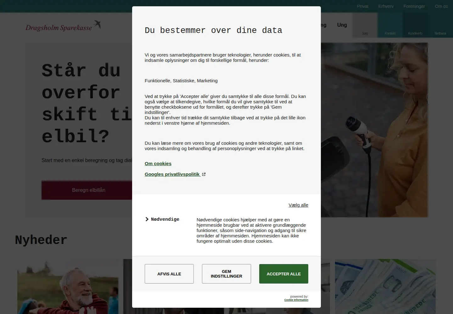 Screenshot of dragsholmsparekasse.dk