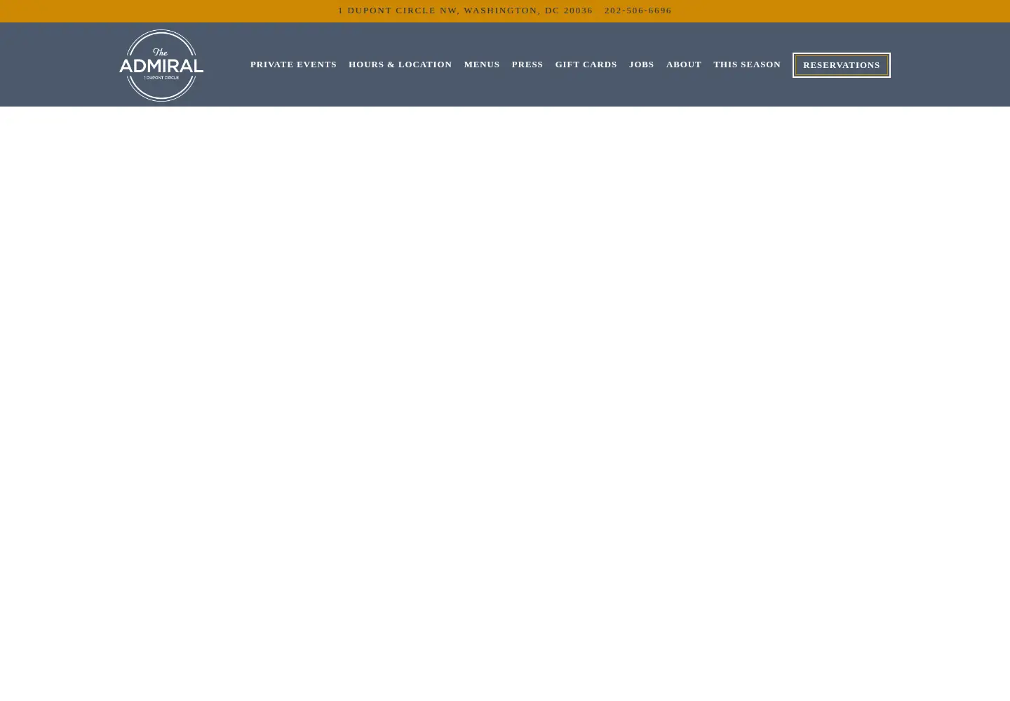 Captured homepage of theadmiraldc.com in the current scan