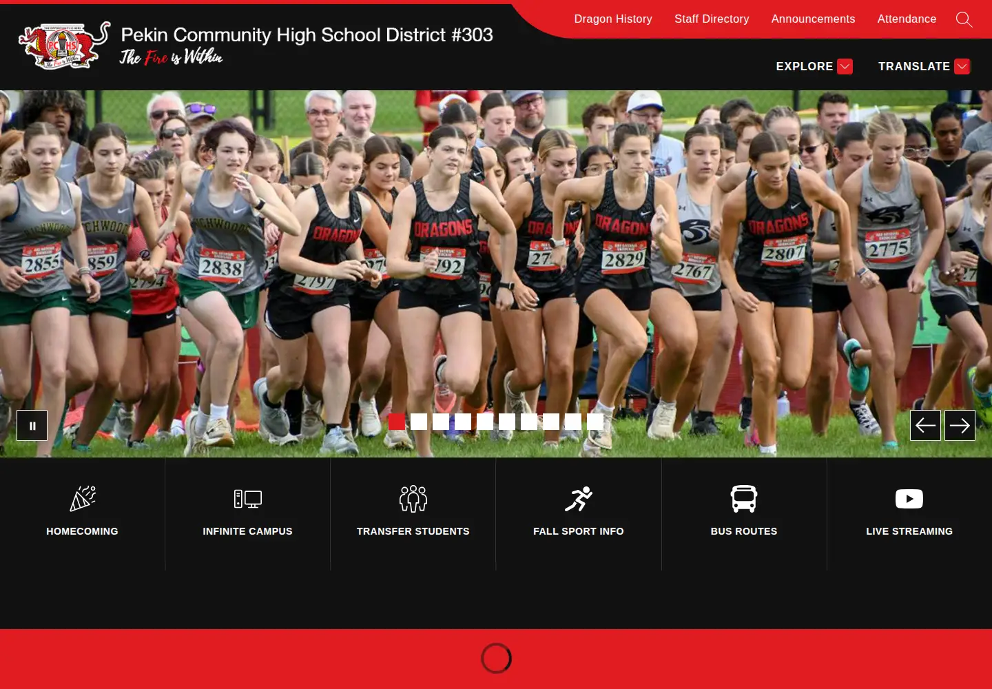 Screenshot of pekinhigh.net