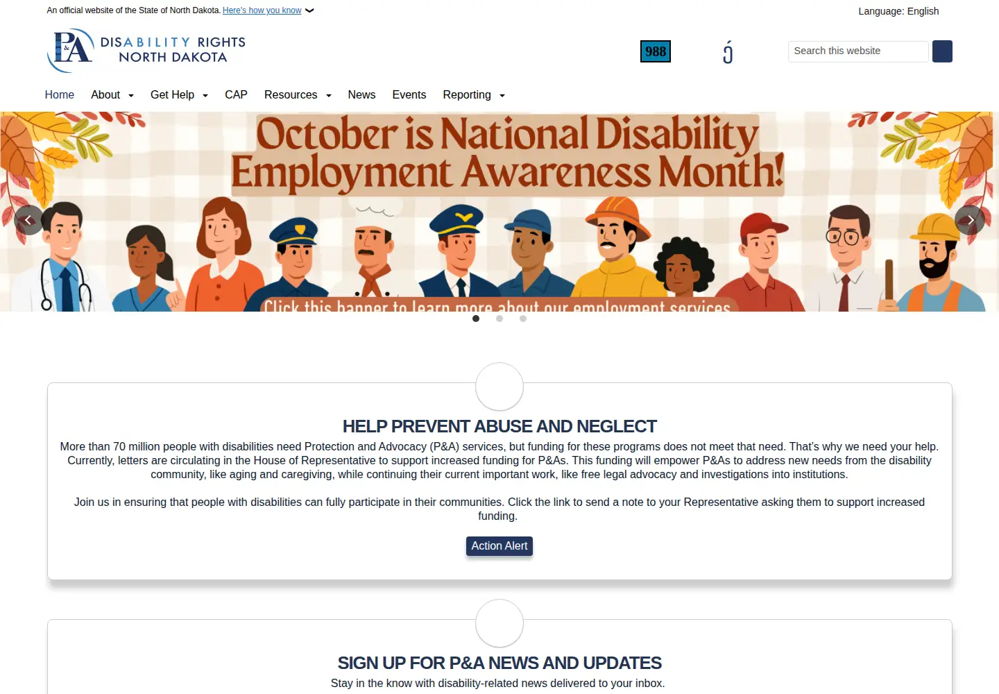 Captured homepage of ndpanda.org in the current scan