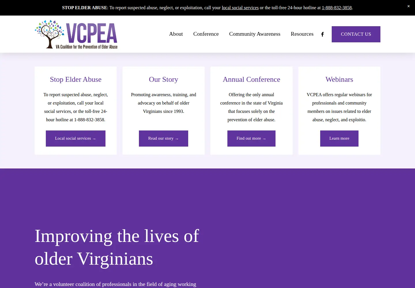 Screenshot of vcpea.org