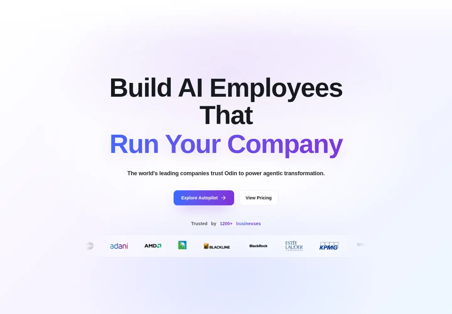 Captured homepage of getodin.ai in the current scan