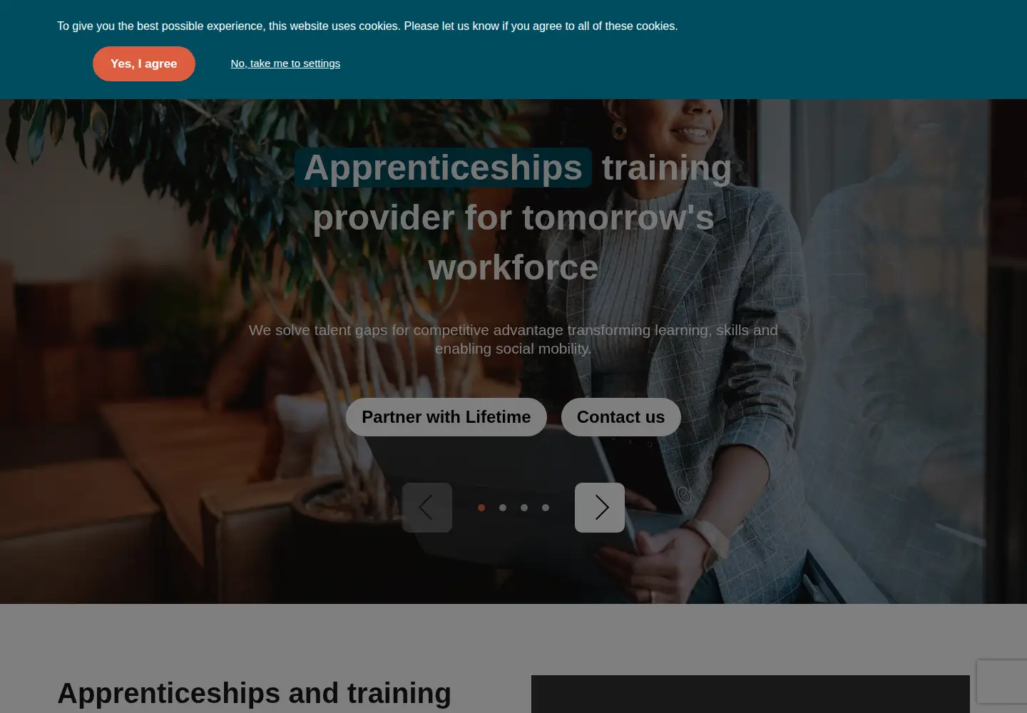Screenshot of lifetimetraining.co.uk