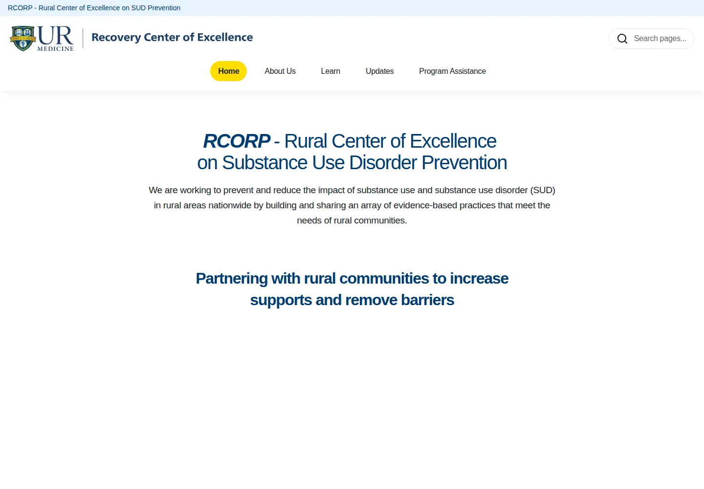 Screenshot of recoverycenterofexcellence.org