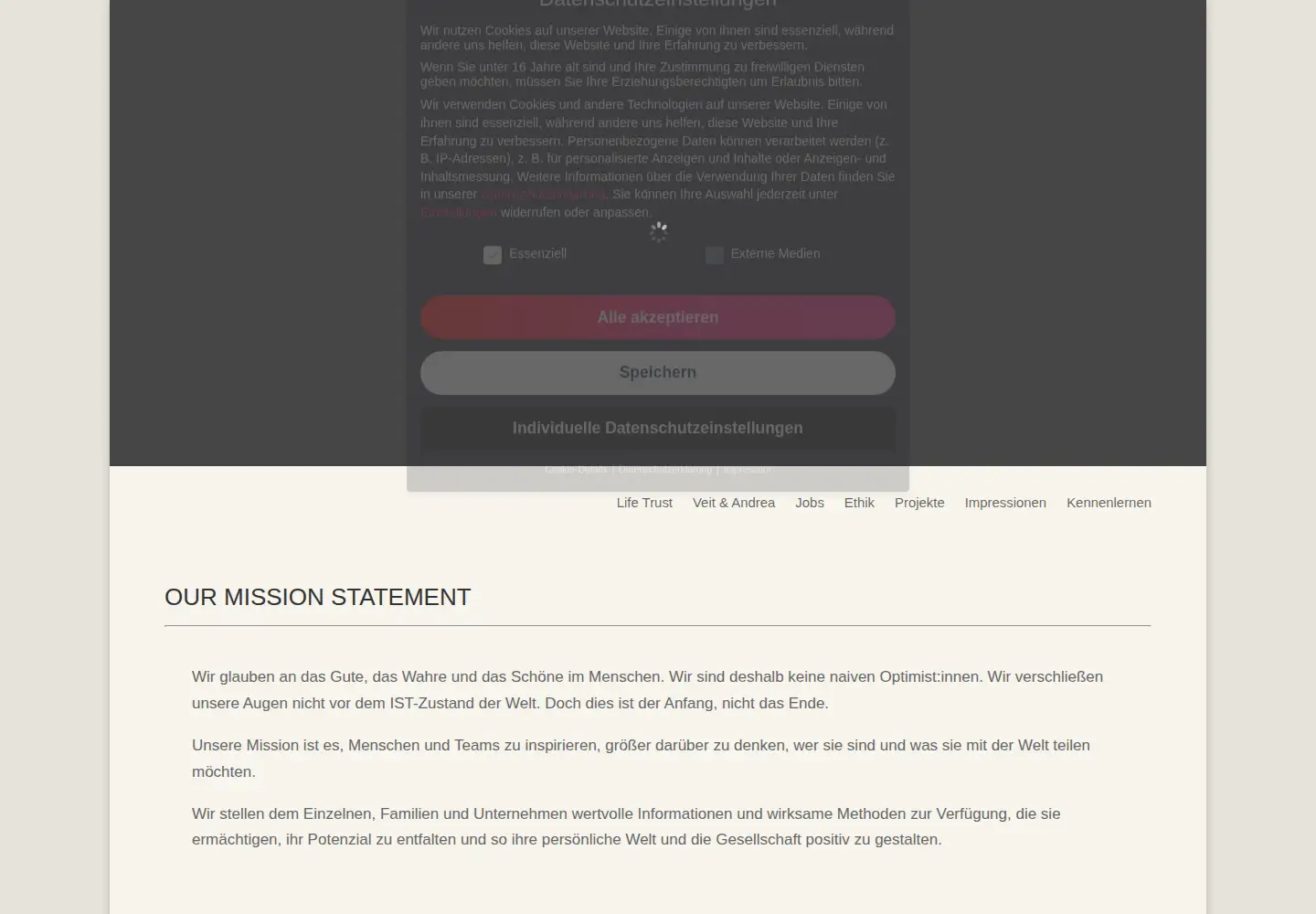 Captured homepage of lifetrust.com in the current scan