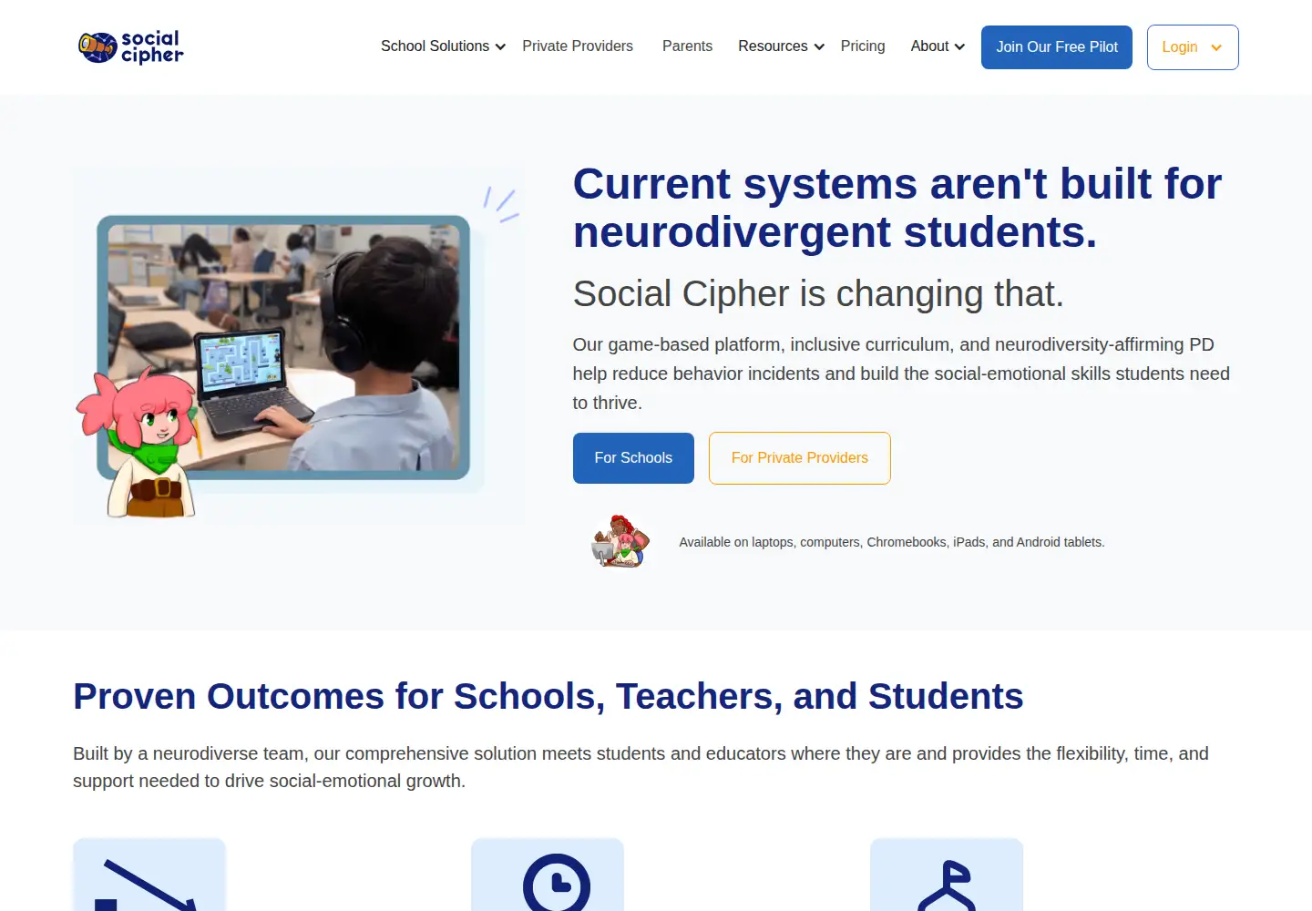 Captured homepage of socialcipher.com in the current scan