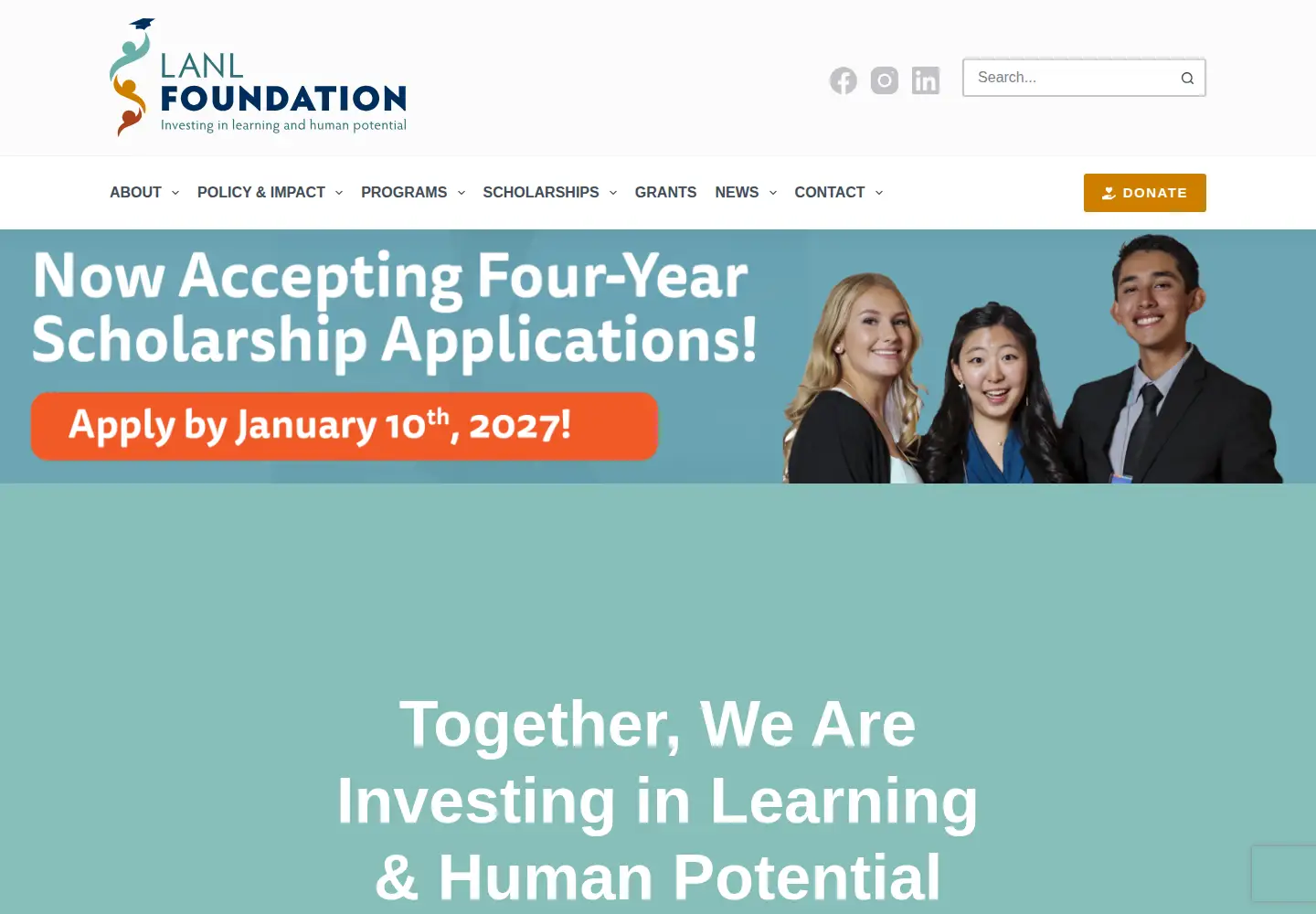Screenshot of lanlfoundation.org