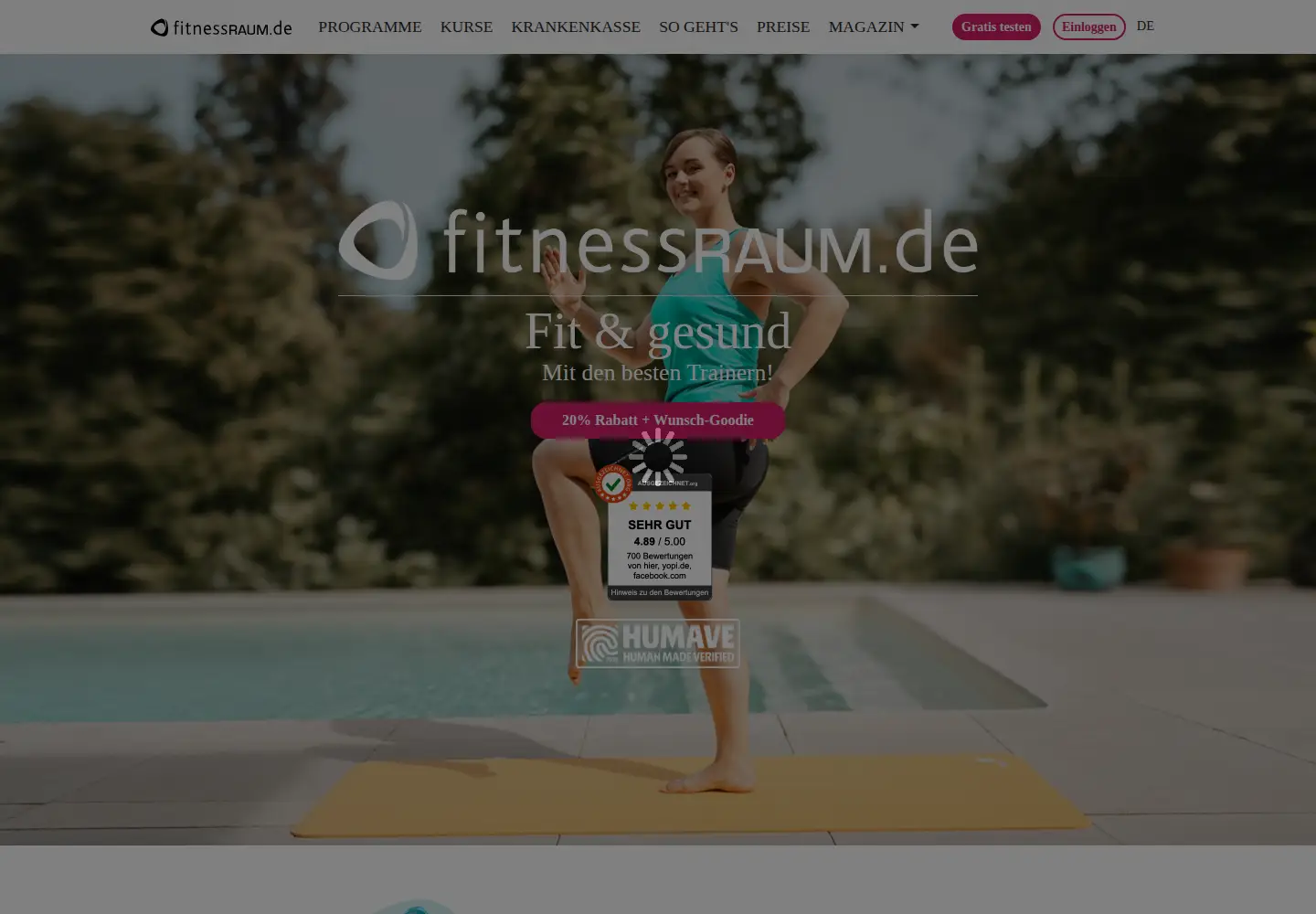 Screenshot of fitnessraum.de