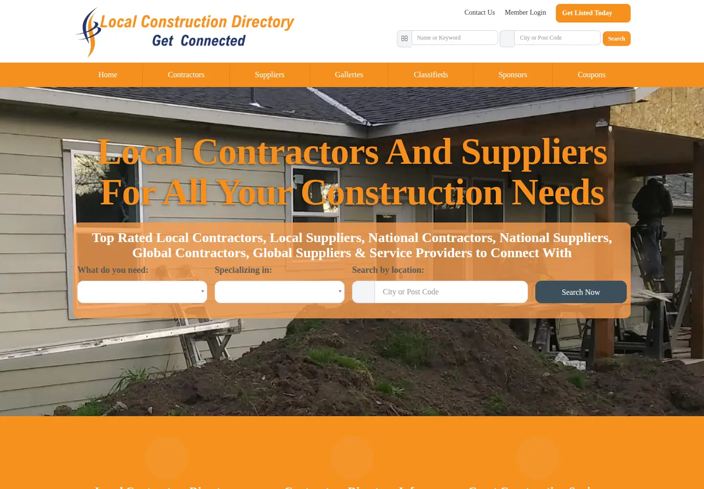 Captured homepage of contractorsandsuppliers.com in the current scan