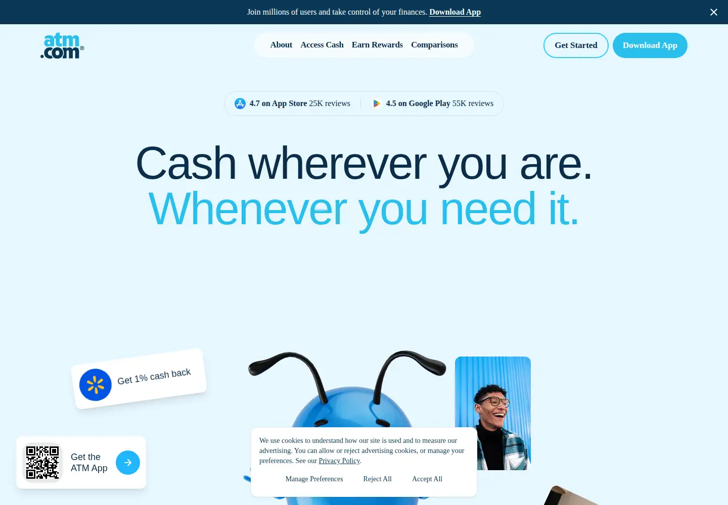Captured homepage of atm.com in the current scan
