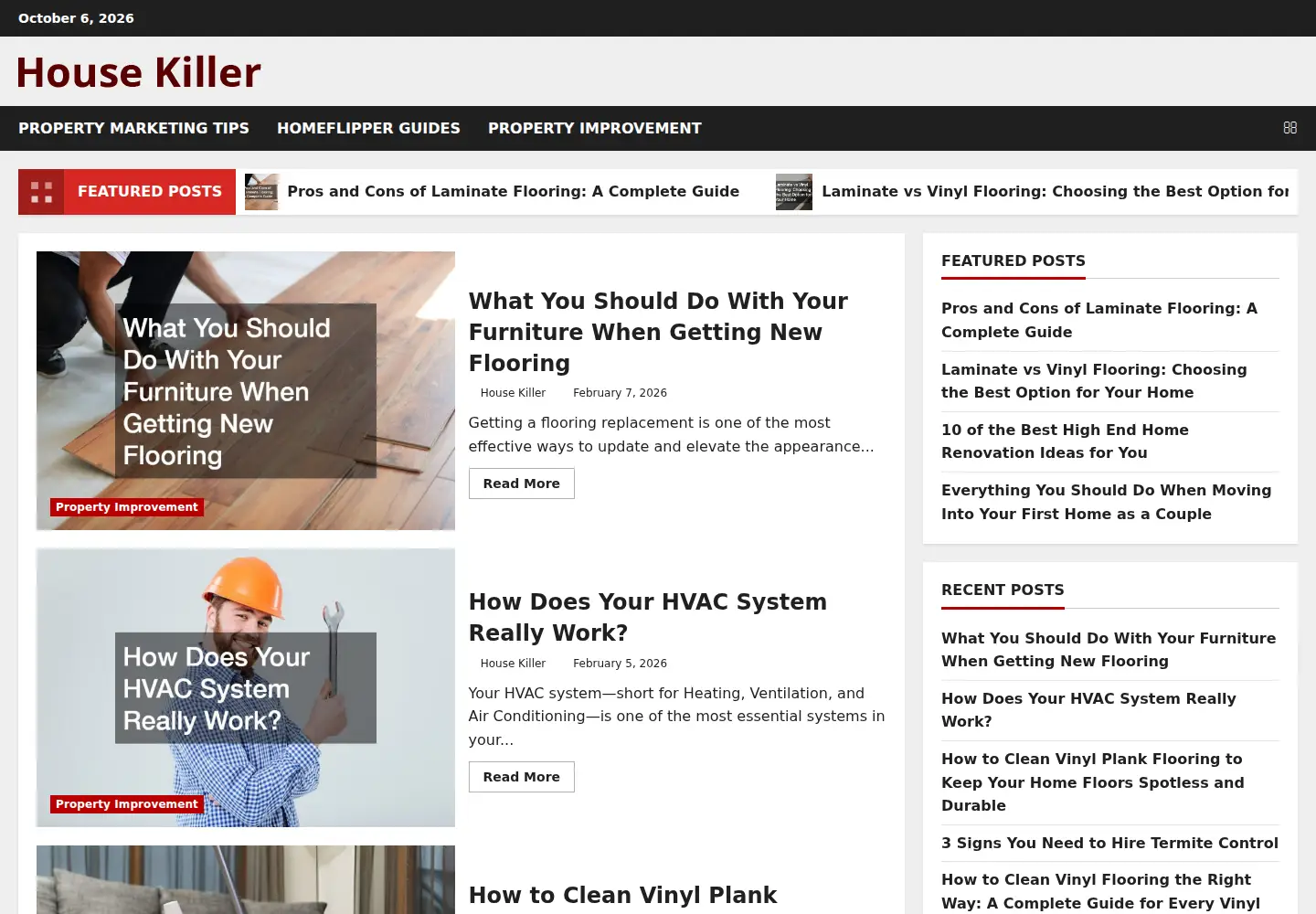 Captured homepage of housekiller.com in the current scan