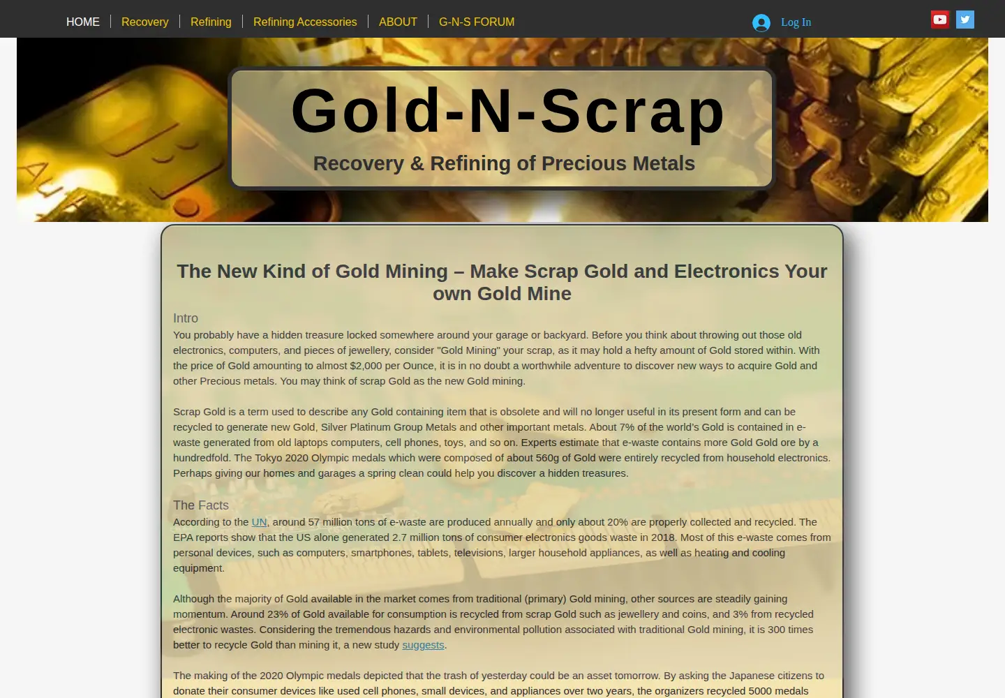 Captured homepage of goldnscrap.com in the current scan