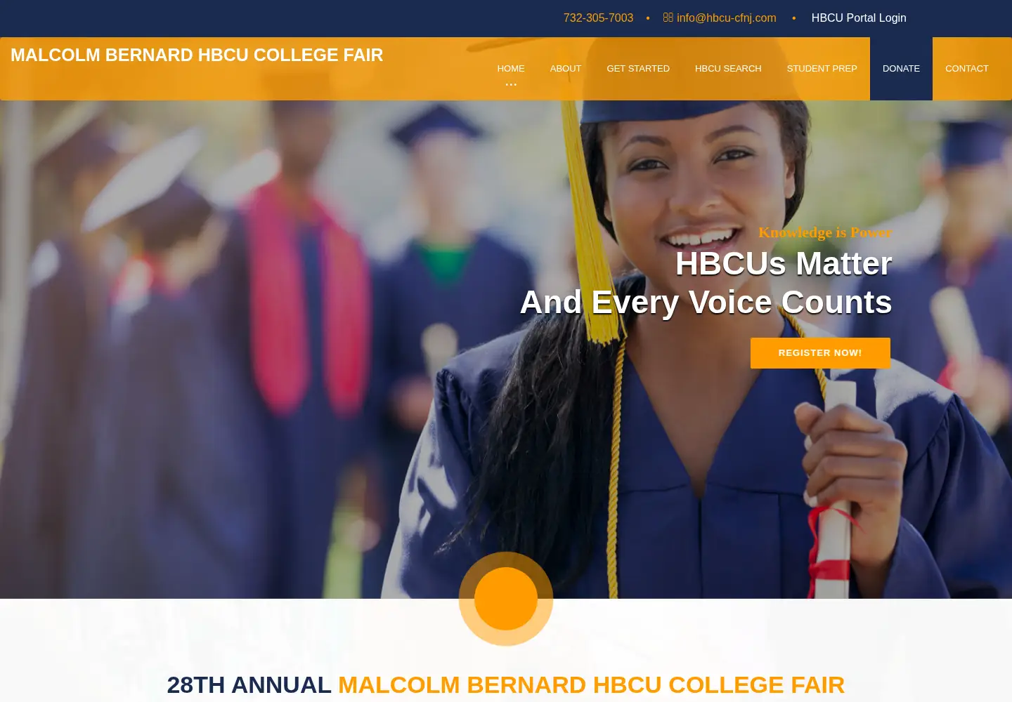 Captured homepage of hbcu-cfnj.com in the current scan