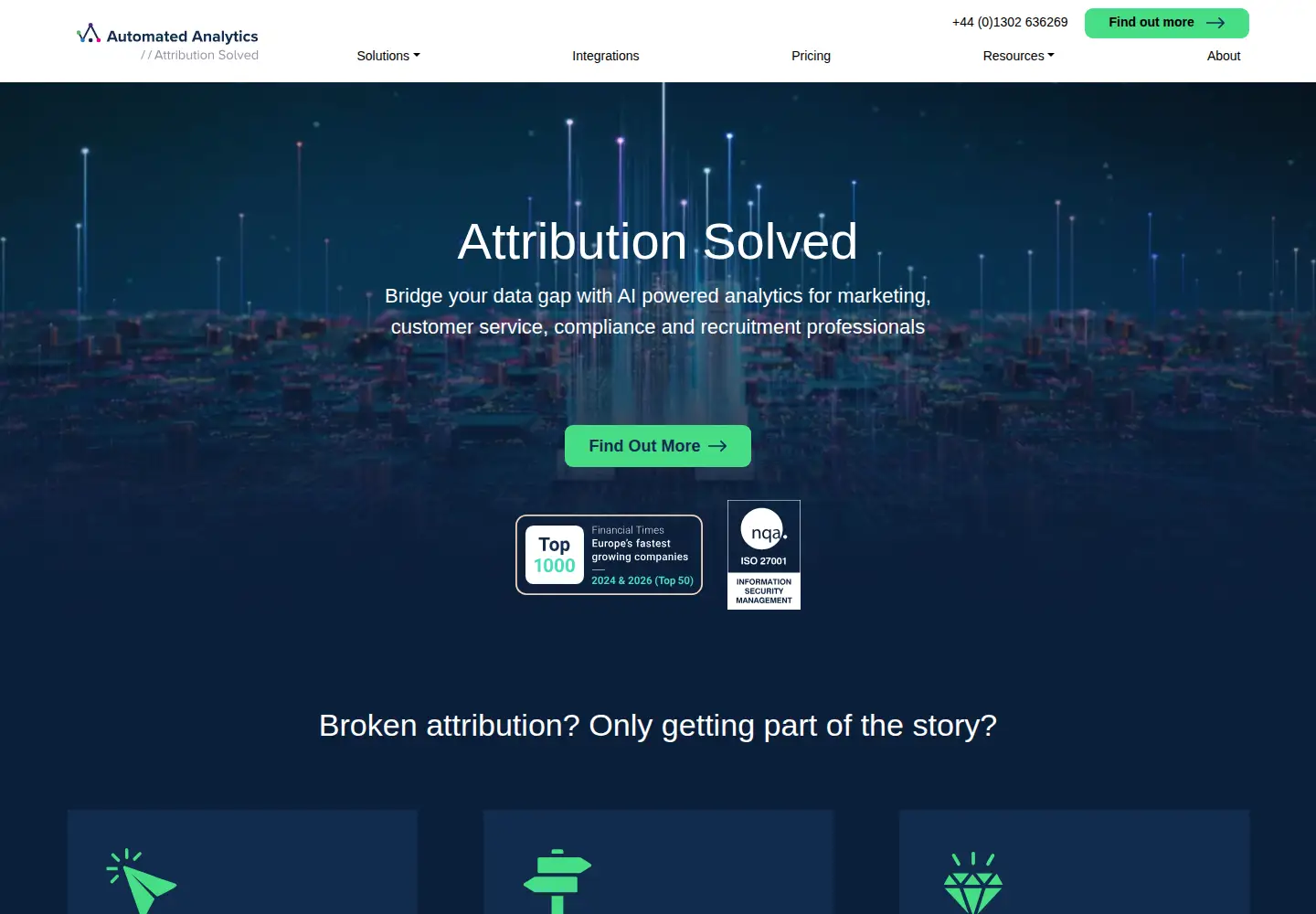 Captured homepage of automatedanalytics.co in the current scan