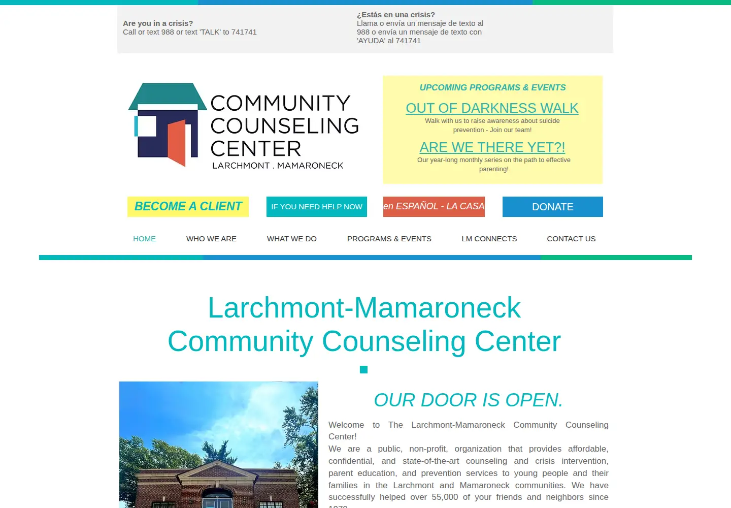 Captured homepage of communitycounselingcenter.org in the current scan