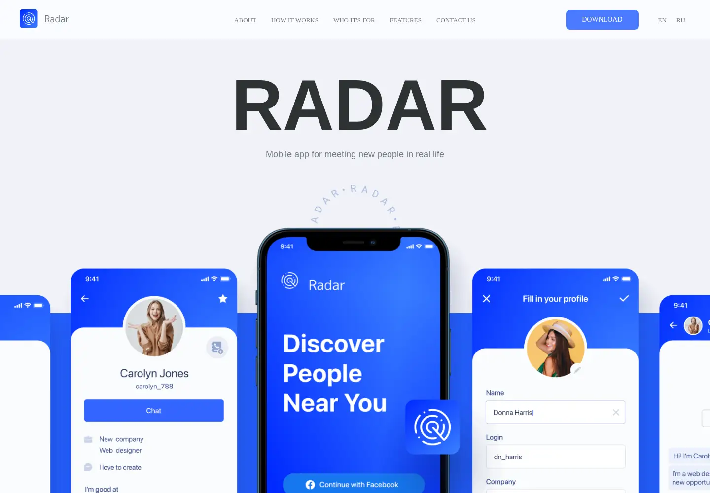 Screenshot of findmeonradar.com