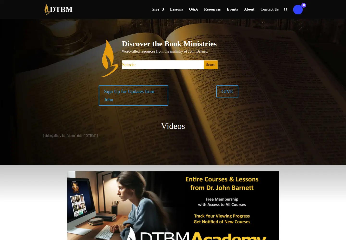 Captured homepage of dtbm.org in the current scan