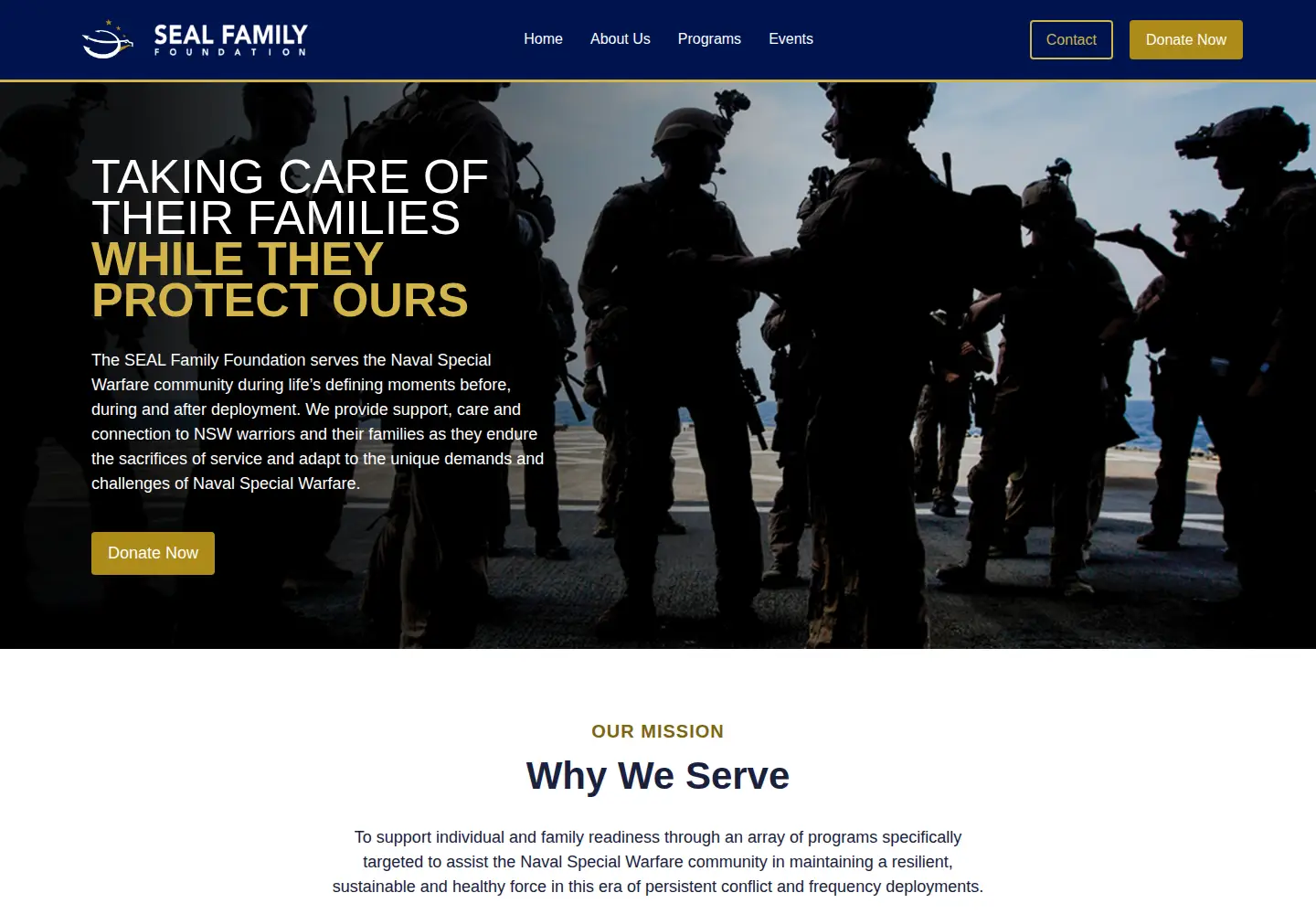 Screenshot of sealfamilyfoundation.org