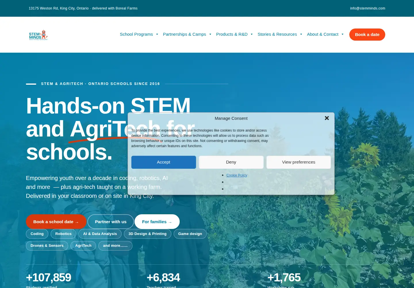 Screenshot of stemminds.com