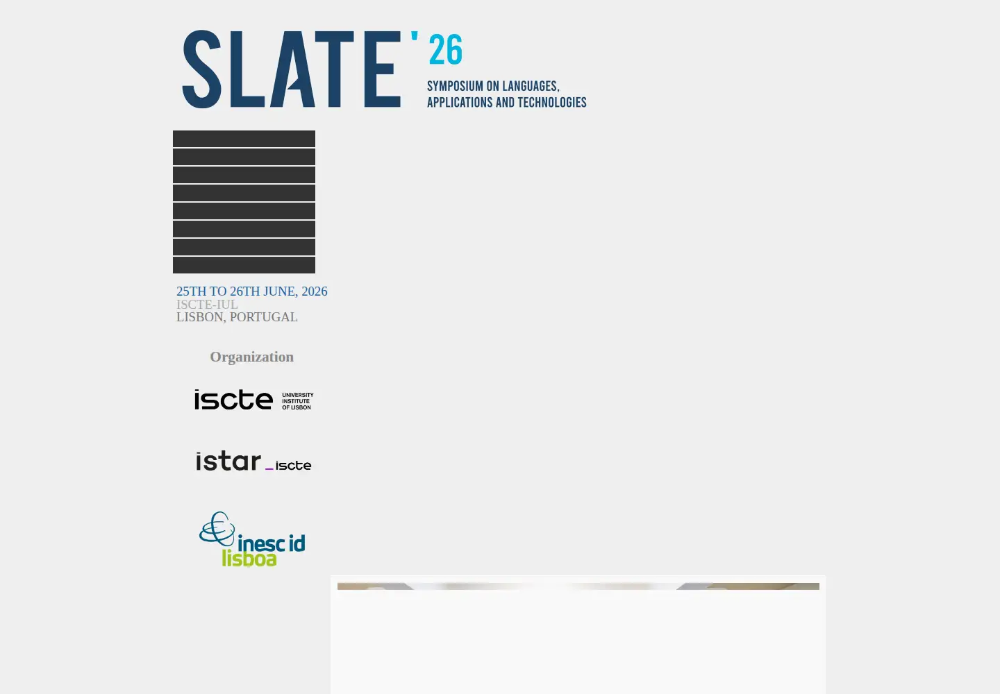 Captured homepage of slate-conf.org in the current scan