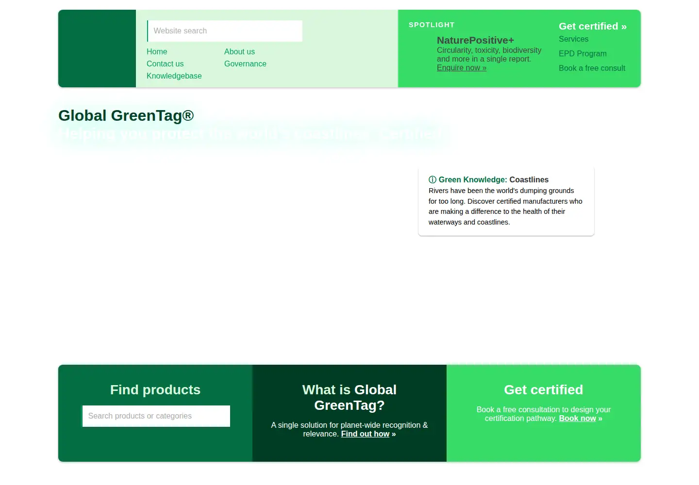 Screenshot of globalgreentag.com