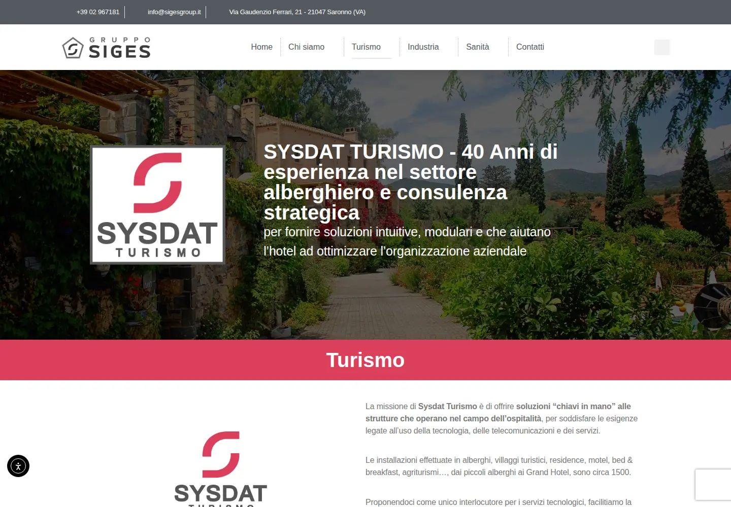 Screenshot of sysdat-turismo.it