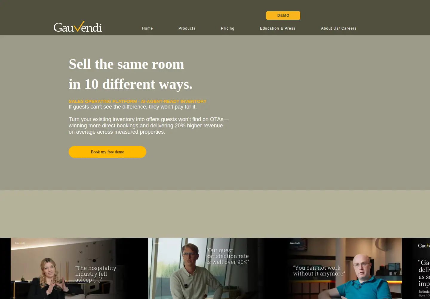 Captured homepage of gauvendi.com in the current scan