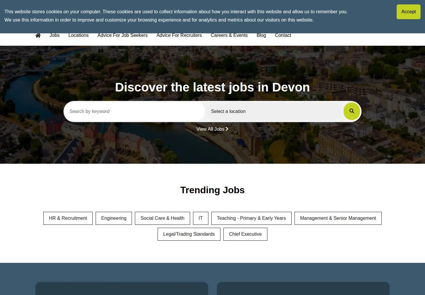 Screenshot of devonjobs.gov.uk