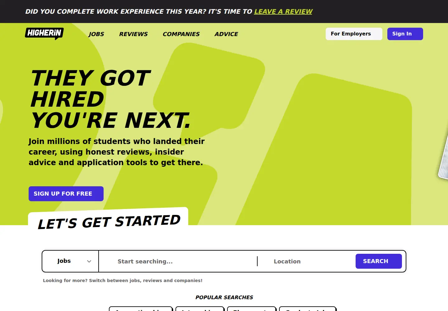 Screenshot of higherin.com