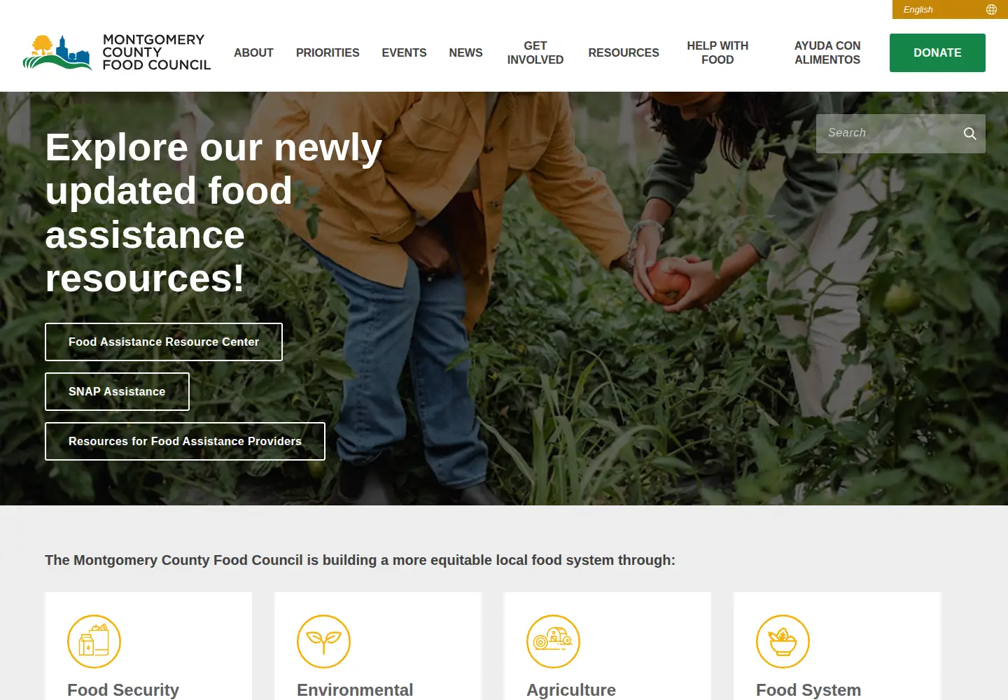 Screenshot of mocofoodcouncil.org