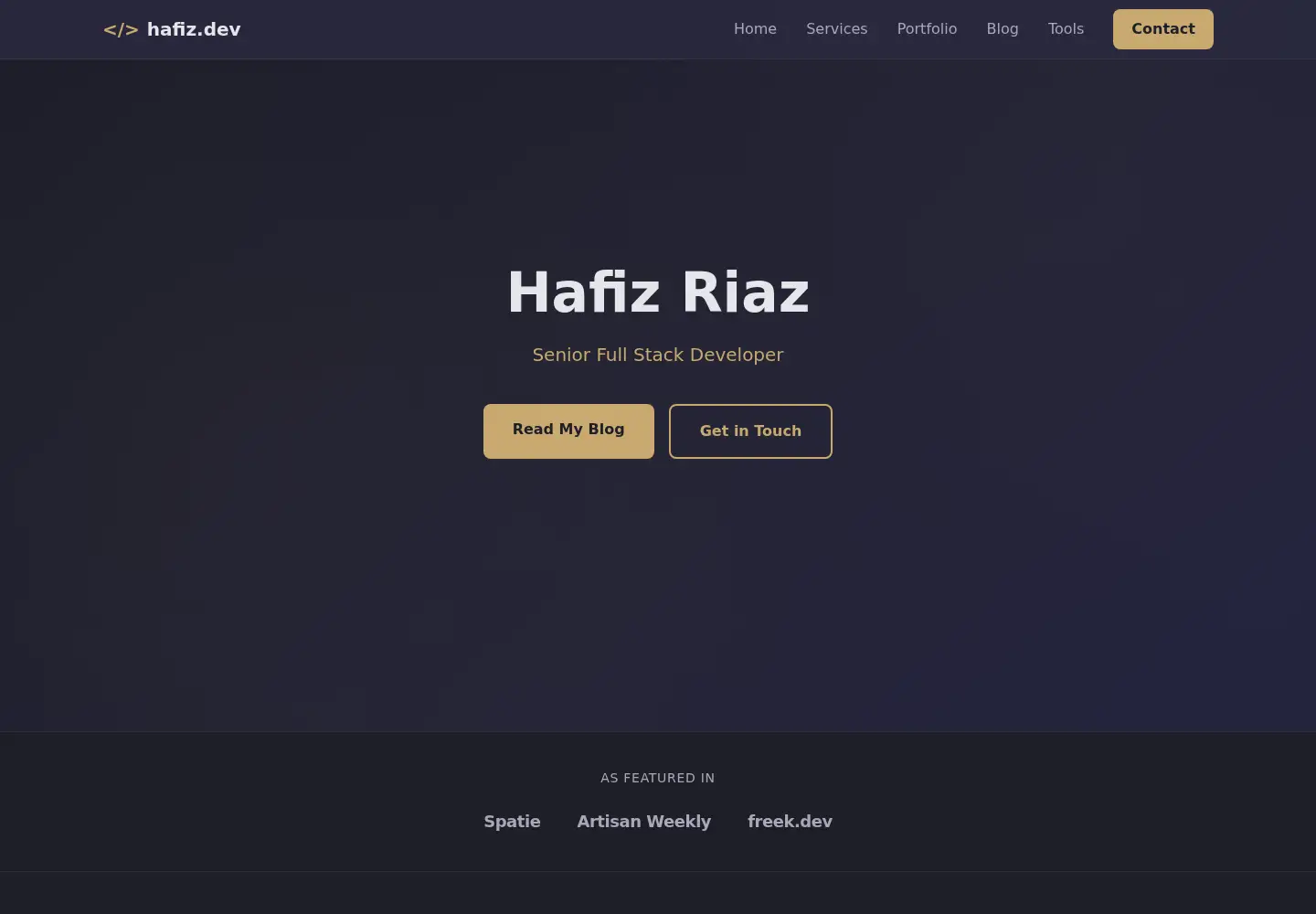 Screenshot of hafiz.dev