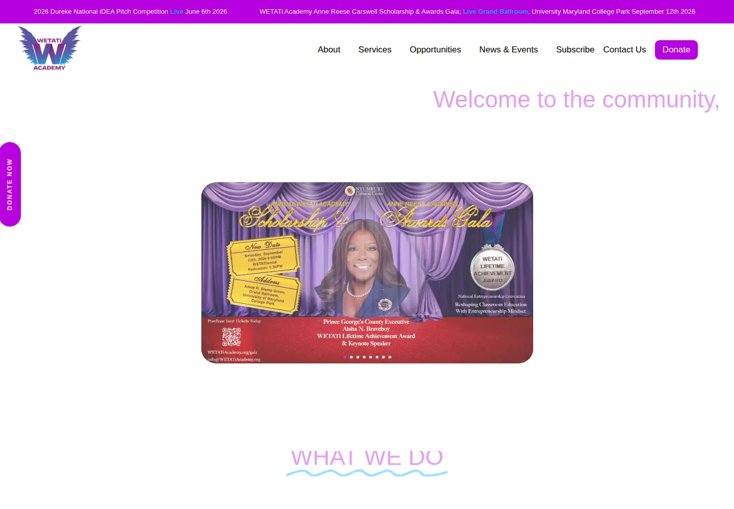 Screenshot of wetatiacademy.org