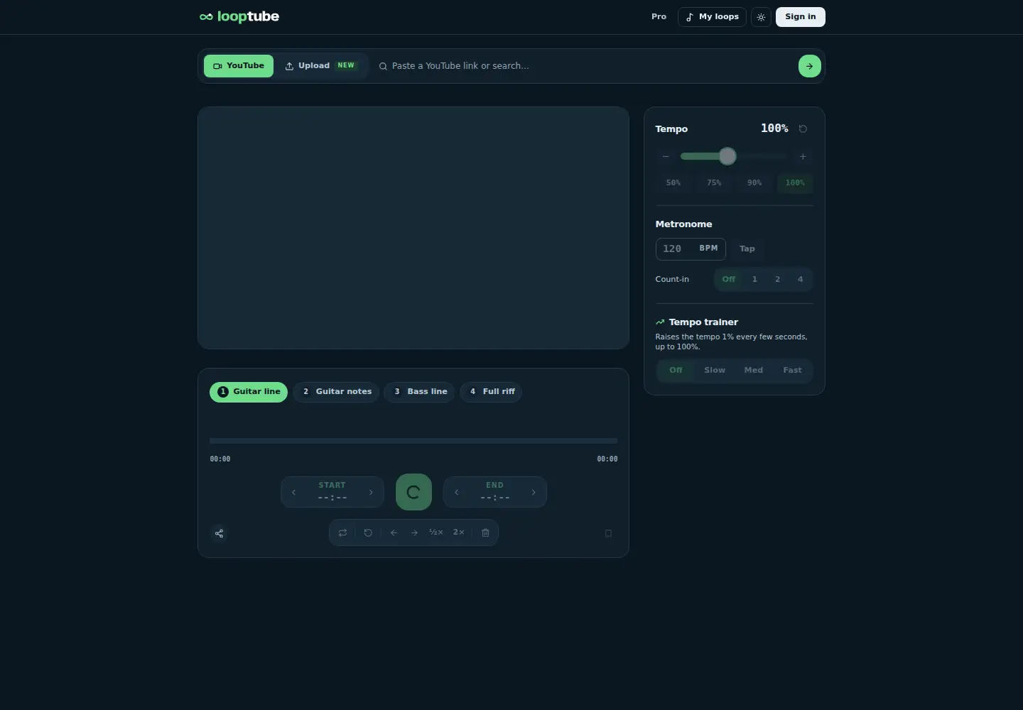Screenshot of looptube.xyz