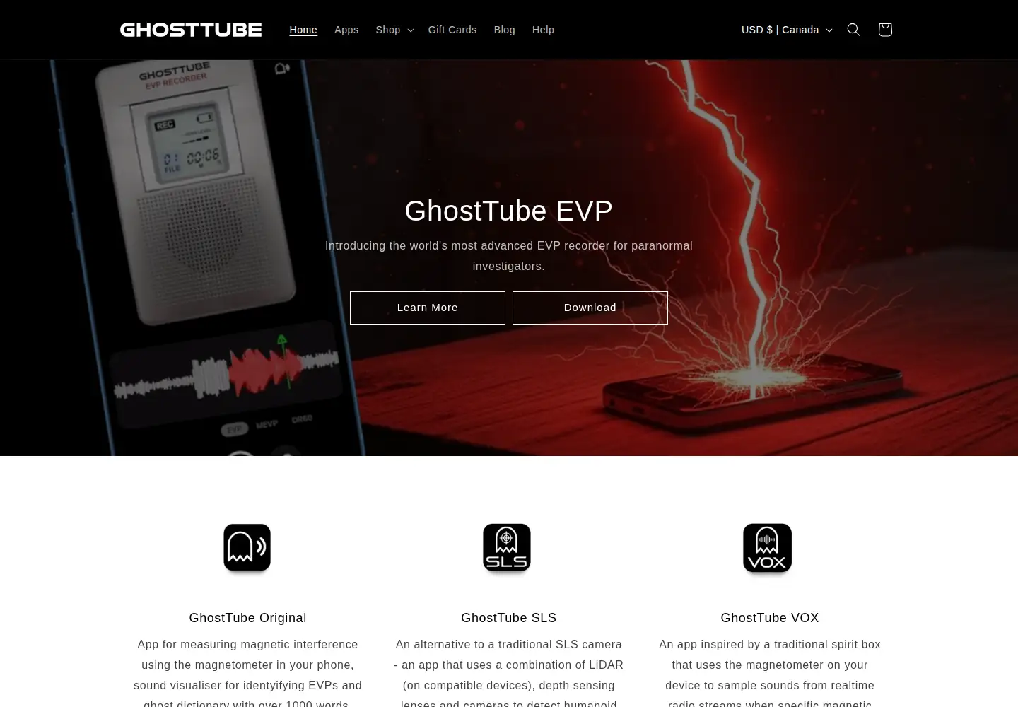 Screenshot of ghosttube.com