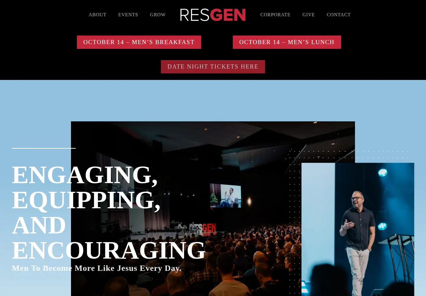 Captured homepage of resgen.org in the current scan