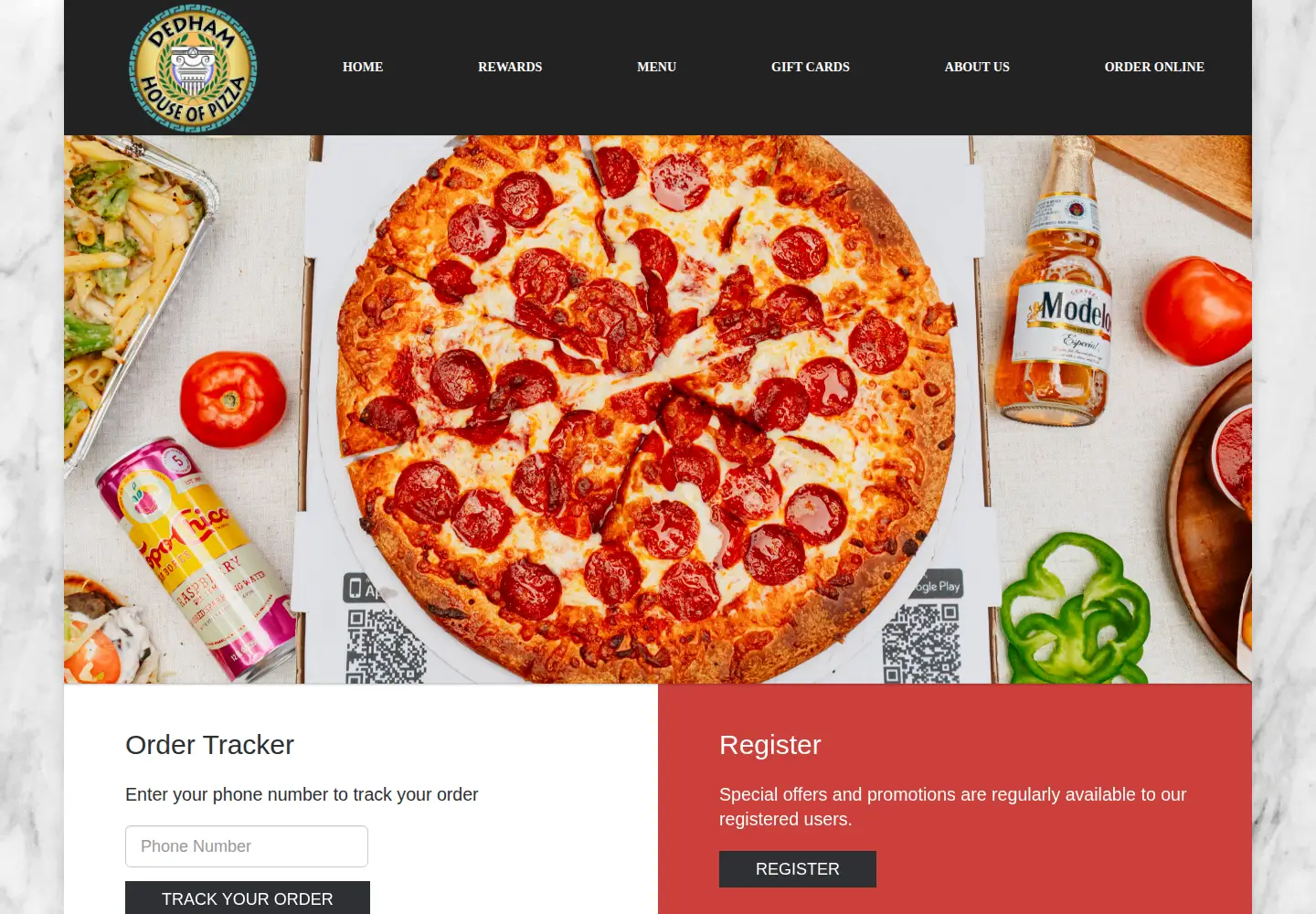Screenshot of dedhamhouseofpizza.com
