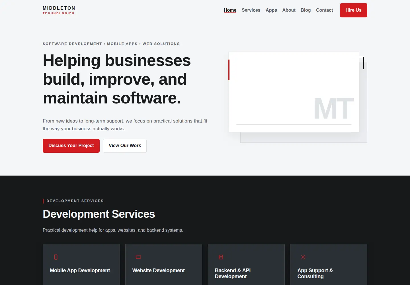 Screenshot of middletontech.com